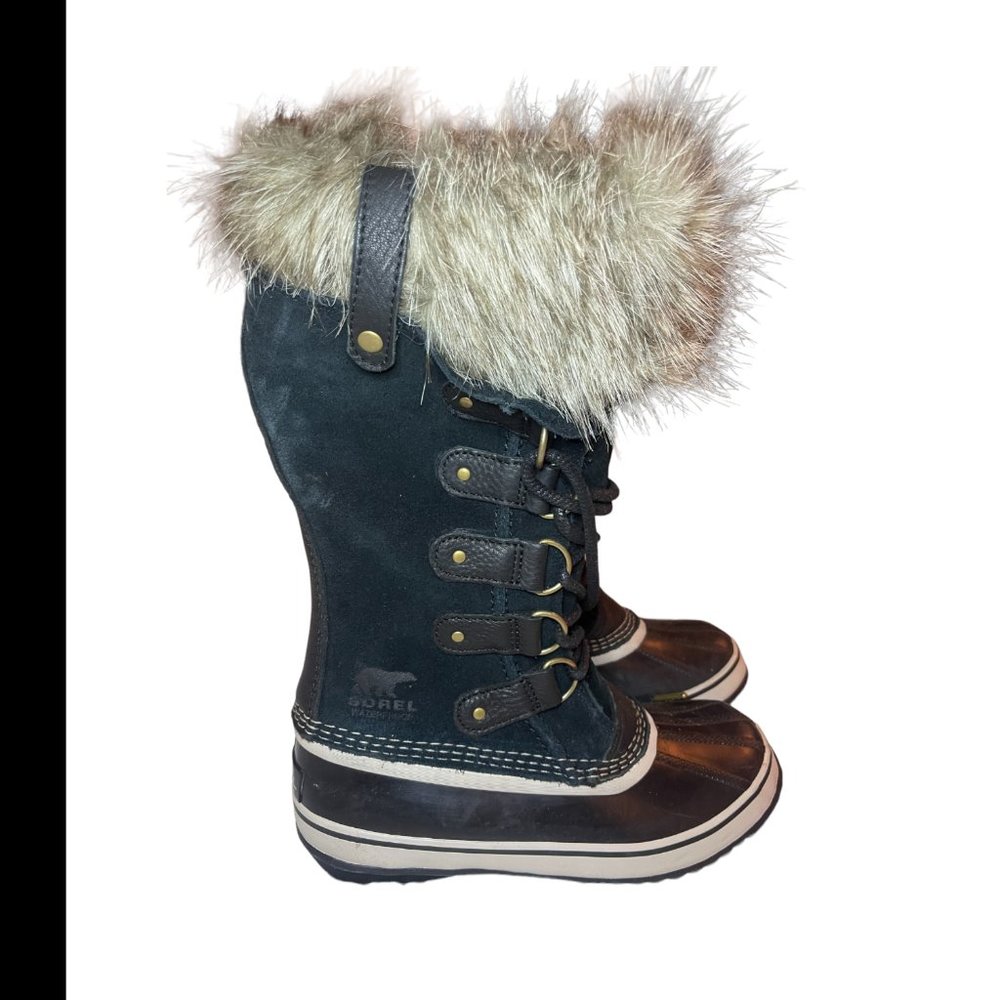 Sorel Women's Joan of Artic  Black Suede Boots with Fur